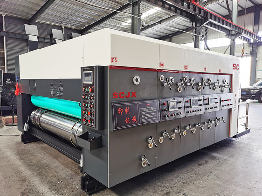 Pizzadoos die Ijzer Golf maken Flexo-Drukmachine 380V kartonneren
