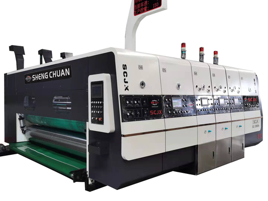 1400 Automatische 3 Kleuren Golfflexo-Drukmachine met het inlassen voor Pizzadoos